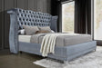 Luxor Gray Velvet King Platform Bed by Happy Homes at Eve Furniture