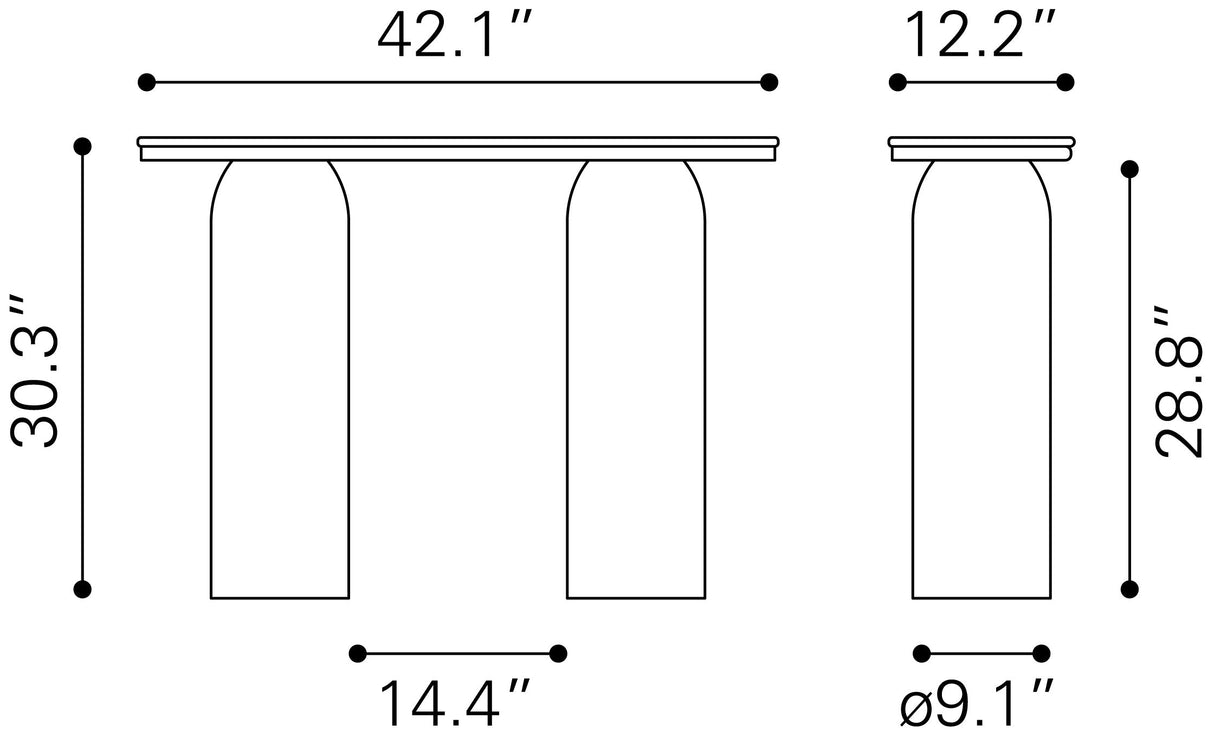 Luxor Multicolor Console Table by Zuomod at Eve Furniture