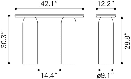 Luxor Multicolor Console Table by Zuomod at Eve Furniture