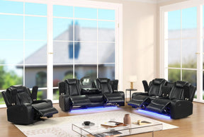 Luz Black 3-Piece Reclining Living Room Set by Happy Homes at Eve Furniture