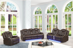 Luz Brown 3-Piece Reclining Living Room Set by Happy Homes at Eve Furniture
