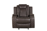 Luz Chocolate 3-Piece Reclining Living Room Set by Happy Homes at Eve Furniture