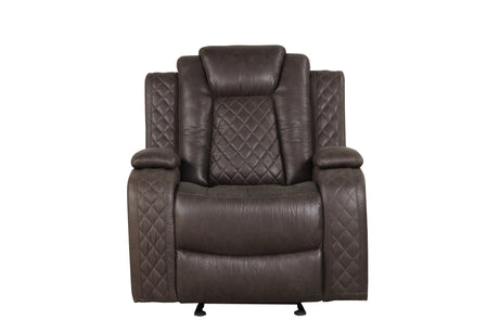 Luz Chocolate 3-Piece Reclining Living Room Set by Happy Homes at Eve Furniture