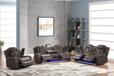 Luz Chocolate 3-Piece Reclining Living Room Set by Happy Homes at Eve Furniture