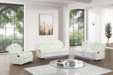 Luz White 3-Piece Reclining Living Room Set by Happy Homes at Eve Furniture