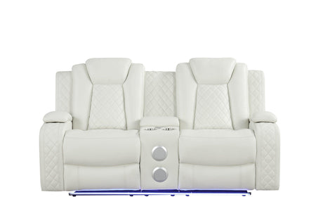 Luz White 3-Piece Reclining Living Room Set by Happy Homes at Eve Furniture