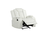 Luz White 3-Piece Reclining Living Room Set by Happy Homes at Eve Furniture