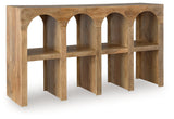 Luzmanacy Natural Brown Console Sofa Table by ASHLEY FURNITURE at Eve Furniture