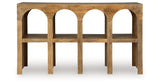 Luzmanacy Natural Brown Console Sofa Table by ASHLEY FURNITURE at Eve Furniture