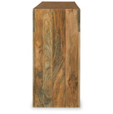 Luzmanacy Natural Brown Console Sofa Table by ASHLEY FURNITURE at Eve Furniture