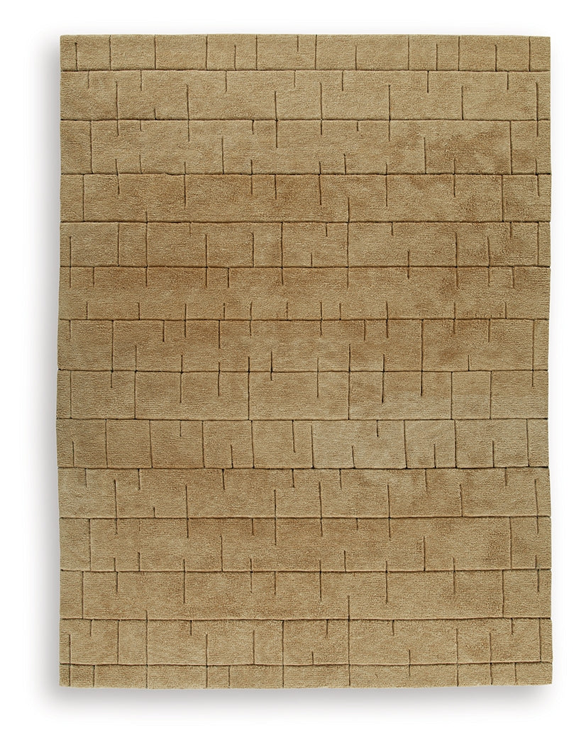 Luzmont Golden Brown Extra Large Rug by Ashley at Eve Furniture