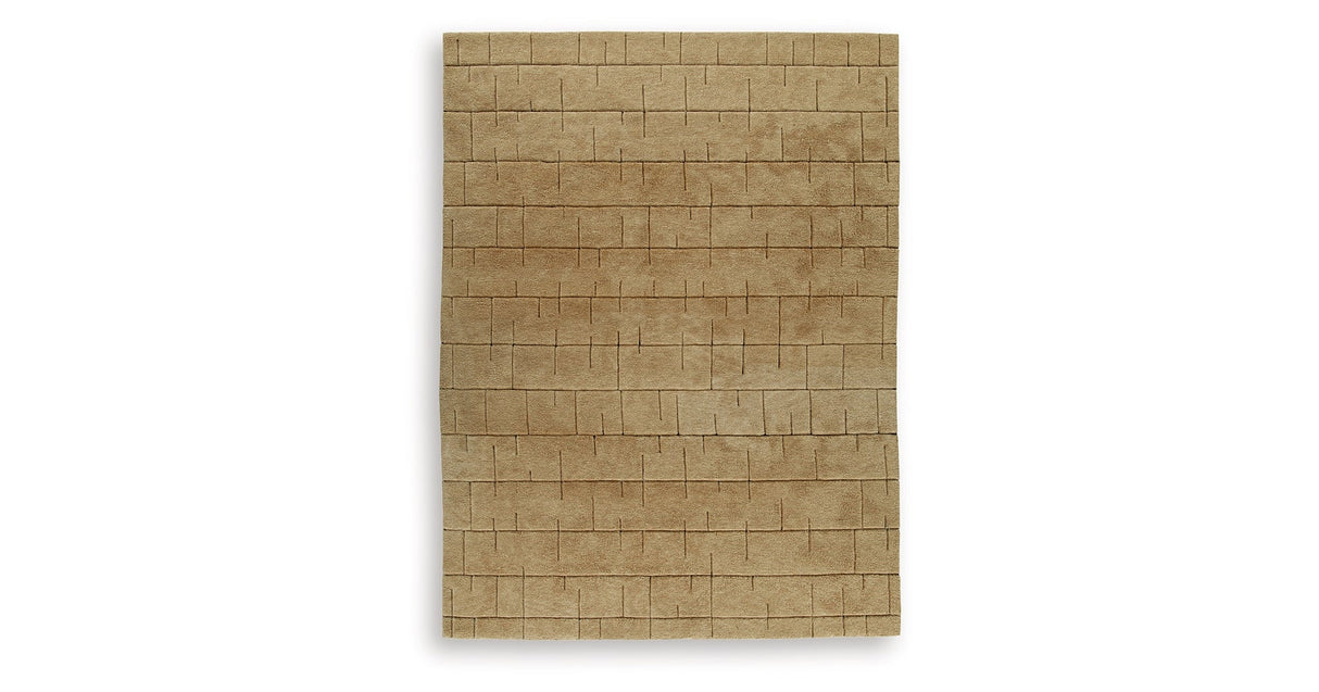 Luzmont Golden Brown Extra Large Rug by Ashley at Eve Furniture