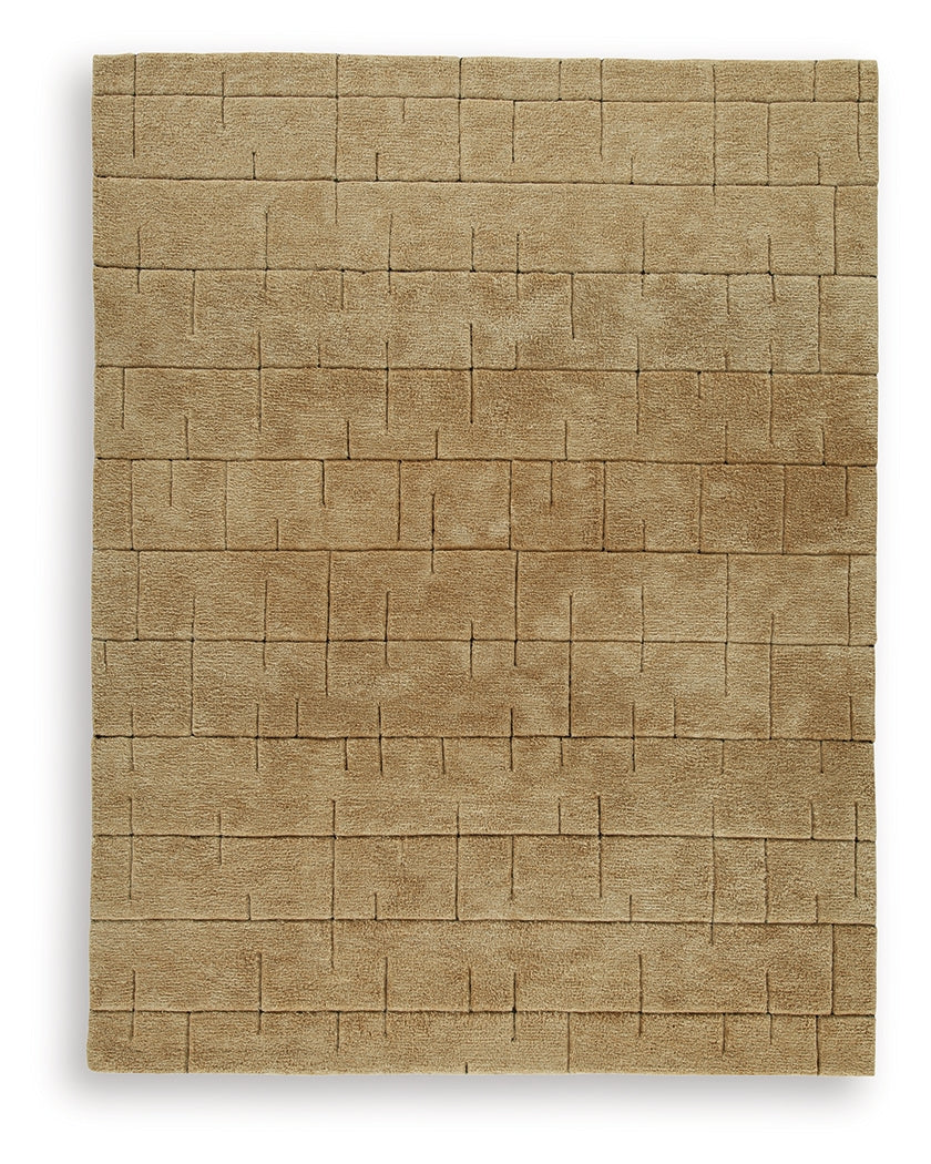Luzmont Golden Brown Large Rug by Ashley at Eve Furniture