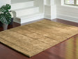 Luzmont Golden Brown Medium Rug by Ashley at Eve Furniture