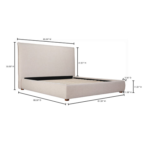 Luzon Wheat King Bed Tall Headboard by MOES at Eve Furniture