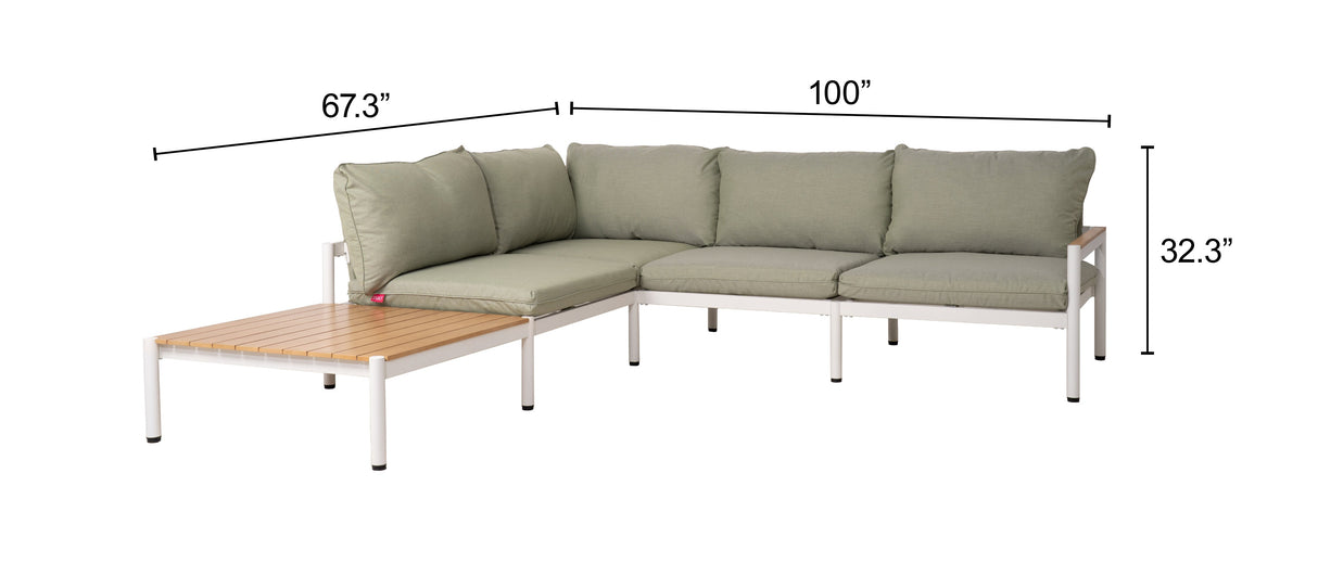 Lychee Green Outdoor Modular Sectional by Zuomod at Eve Furniture