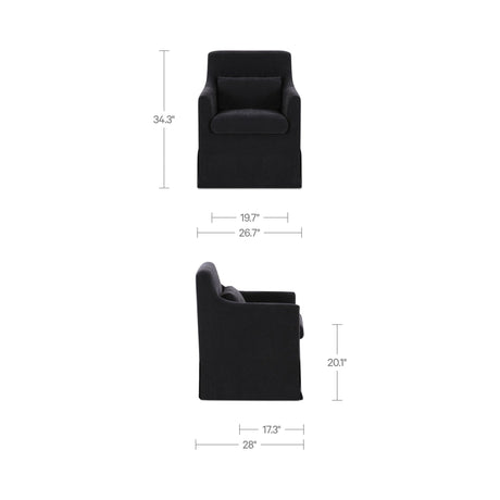 Lydia Black Slipcover Dining Chair by MOES at Eve Furniture