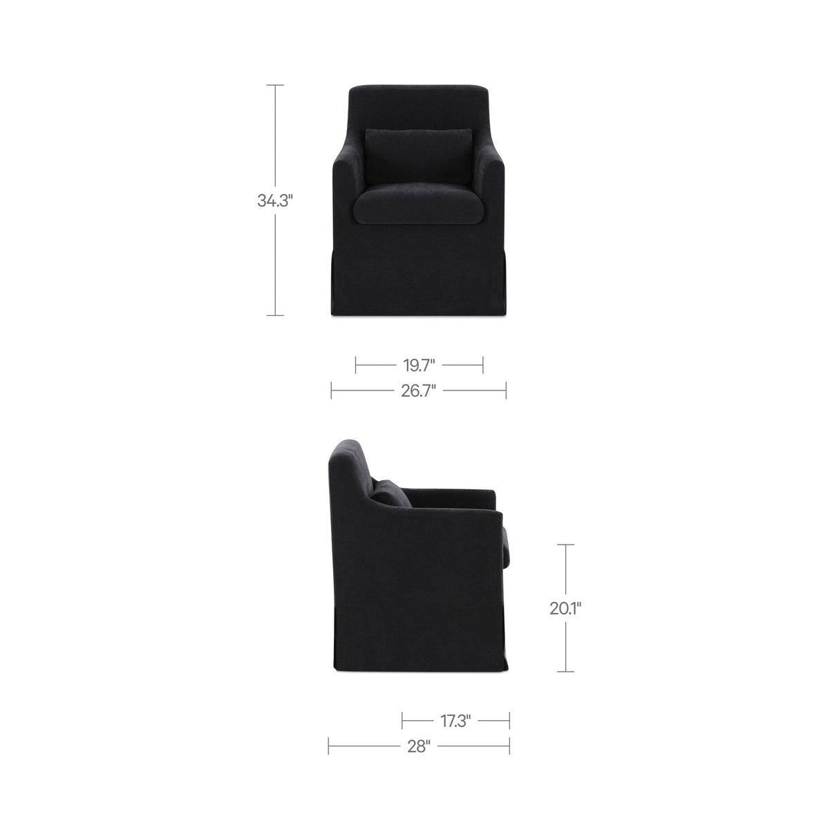 Lydia Black Slipcover Dining Chair by Moe's Home at Eve Furniture