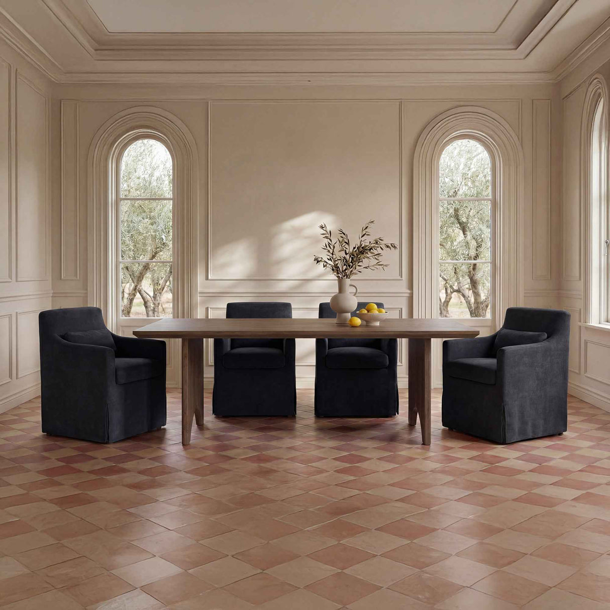 Lydia Black Slipcover Dining Chair by Moe's Home at Eve Furniture