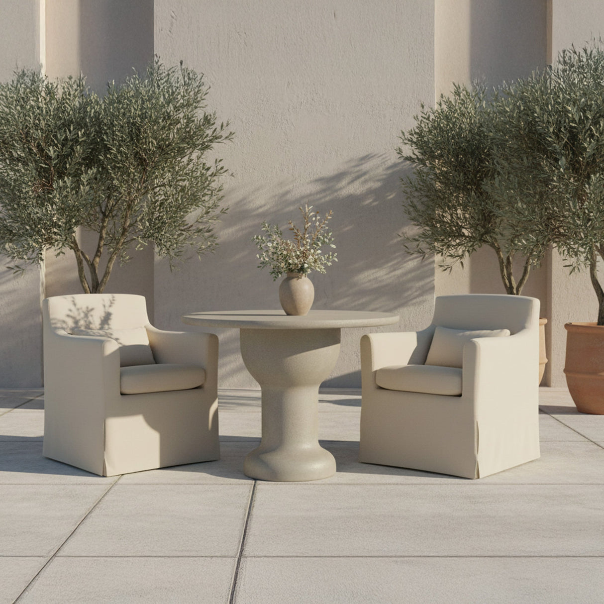 Lydia Cream Outdoor Slipcover Dining Chair by MOES at Eve Furniture