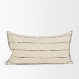 Lyle 14x26 Lumbar Oatmeal w/ Black Stripes Decorative Pillow Cover by Mercana at Eve Furniture