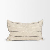 Lyle 13x21 Square Oatmeal w/ Black Stripes Decorative Pillow Cover by Mercana at Eve Furniture