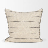 Lyle Square Oatmeal w/ Black Stripes Decorative Pillow Cover by Mercana at Eve Furniture