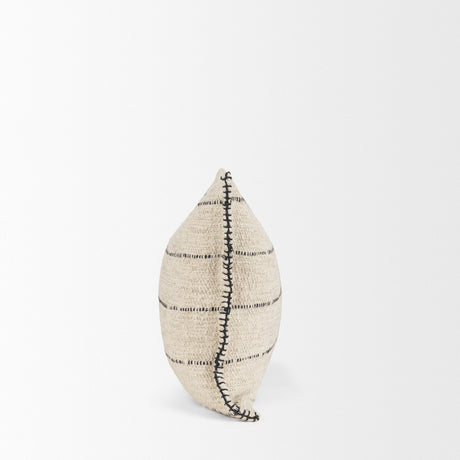 Lyle 13x21 Square Oatmeal w/ Black Stripes Decorative Pillow Cover by Mercana at Eve Furniture
