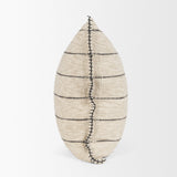 Lyle Square Oatmeal w/ Black Stripes Decorative Pillow Cover by Mercana at Eve Furniture