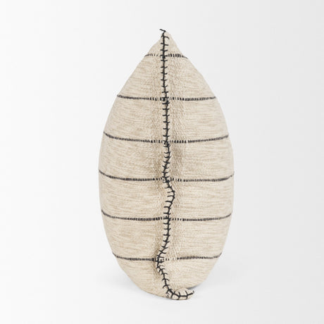 Lyle Square Oatmeal w/ Black Stripes Decorative Pillow Cover by Mercana at Eve Furniture