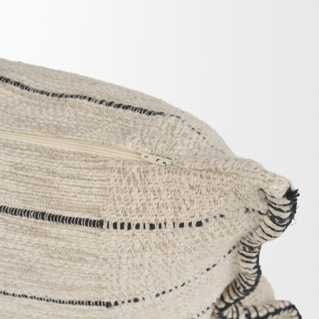 Lyle 13x21 Square Oatmeal w/ Black Stripes Decorative Pillow Cover by Mercana at Eve Furniture