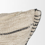 Lyle Square Oatmeal w/ Black Stripes Decorative Pillow Cover by Mercana at Eve Furniture