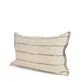 Lyle 13x21 Square Oatmeal w/ Black Stripes Decorative Pillow Cover by Mercana at Eve Furniture