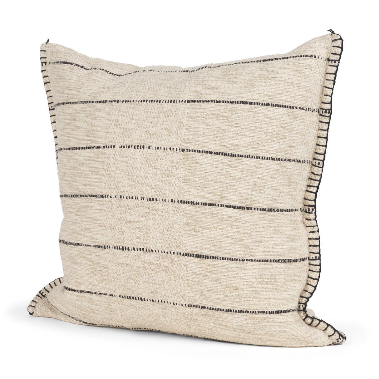 Lyle Square Oatmeal w/ Black Stripes Decorative Pillow Cover by Mercana at Eve Furniture