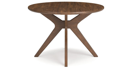 Lyncott Beige & Brown Round Dining Room Set by Ashley at Eve Furniture