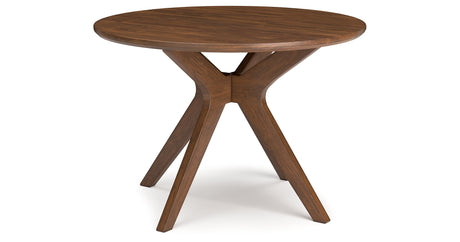 Lyncott Beige & Brown Round Dining Room Set by Ashley at Eve Furniture