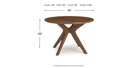 Lyncott Beige & Brown Round Dining Room Set by Ashley at Eve Furniture