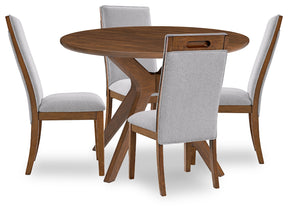 Lyncott Beige/Brown Dining Table and 4 Chairs by Ashley at Eve Furniture