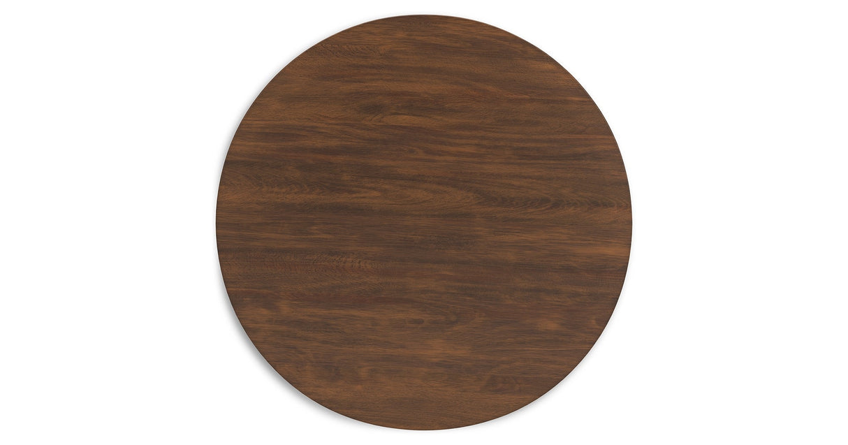 Lyncott Beige/Brown Round Dining Room Set by Ashley at Eve Furniture