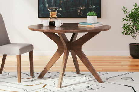 Lyncott Blue & Brown Round Dining Room Set by Ashley at Eve Furniture