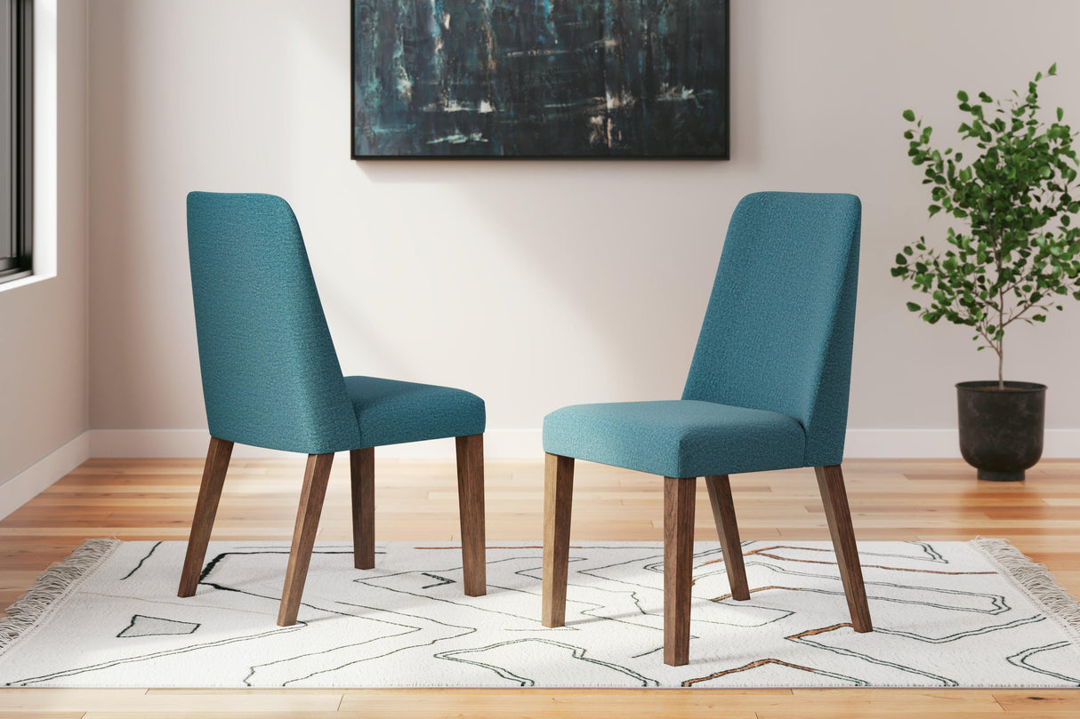 Lyncott Blue/Brown Dining Chair, Set of 2 by Ashley at Eve Furniture