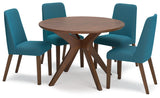 Lyncott Blue/Brown Dining Table and 4 Chairs by Ashley at Eve Furniture