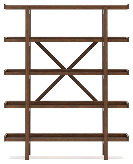 Lyncott Brown 70" Bookcase by Ashley at Eve Furniture