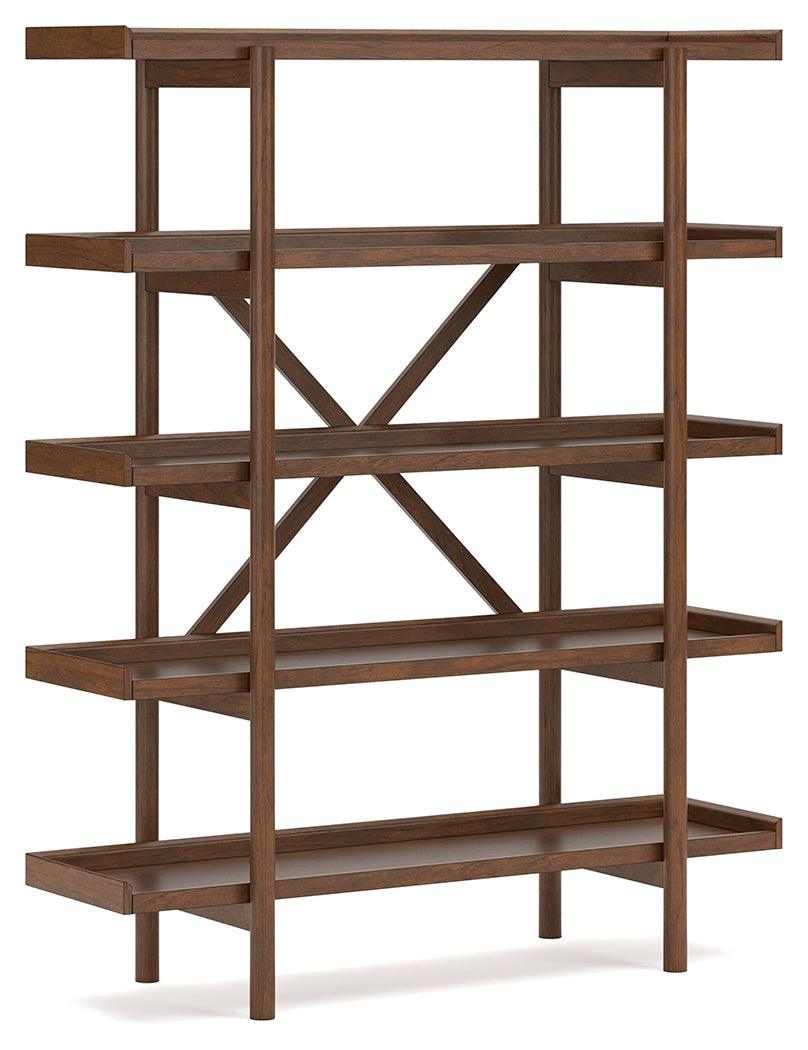 Lyncott Brown 70" Bookcase by Ashley at Eve Furniture