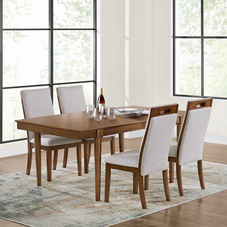 Lyncott Brown & Beige Extendable Dining Room Set and Bench by Ashley at Eve Furniture