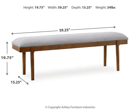 Lyncott Brown & Beige Extendable Dining Room Set and Bench by Ashley at Eve Furniture