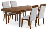 Lyncott Brown & Beige Extendable Dining Room Set and Bench by Ashley at Eve Furniture