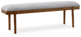 Lyncott Brown Dining Table and 4 Chairs and Bench by Ashley at Eve Furniture
