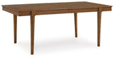 Lyncott Brown Dining Table and 4 Chairs and Bench by Ashley at Eve Furniture