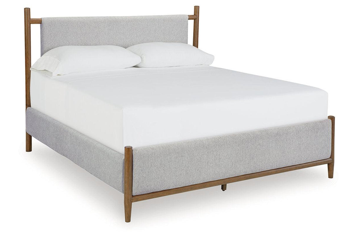 Lyncott Brown King Upholstered Bed by Ashley at Eve Furniture